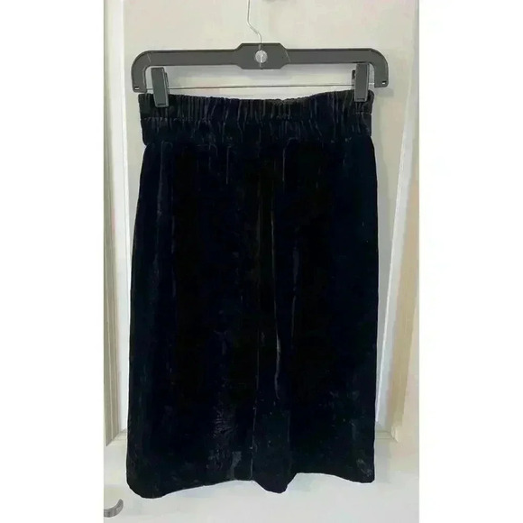 J Crew Velvet Pull On Skirt Black Womens Size XXS Knee Length - Picture 3 of 6